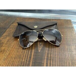 RAY-BAN Large Men’s Gold Tortoise Shell Bar Aviator Sunglasses